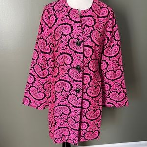 Venus Pink and Black Jacquard Coat 🍁